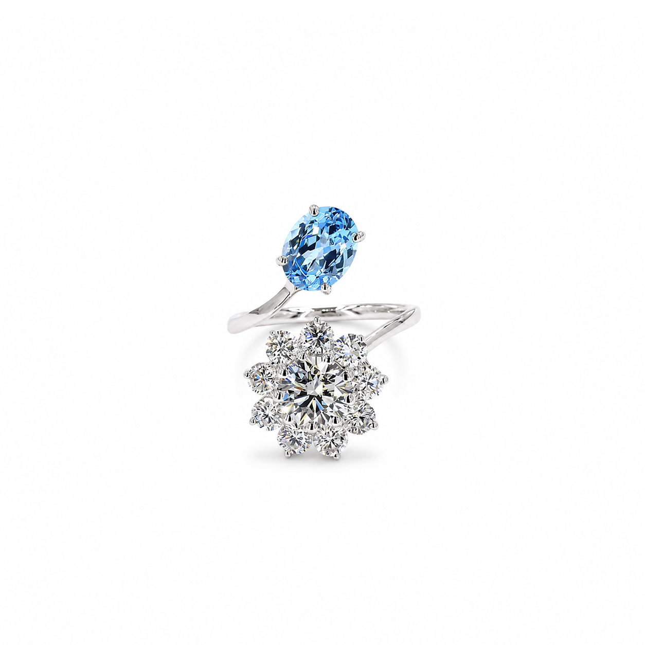 Snow Blue Petal Ring