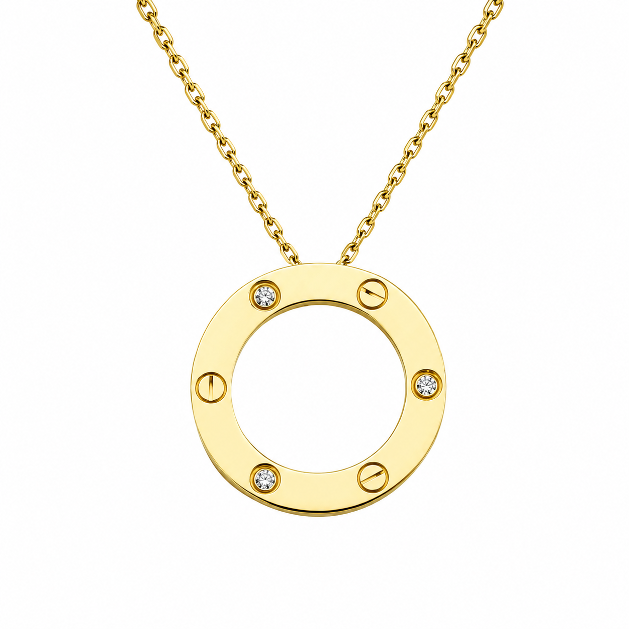 Cartier Circle Love Necklace with Diamonds