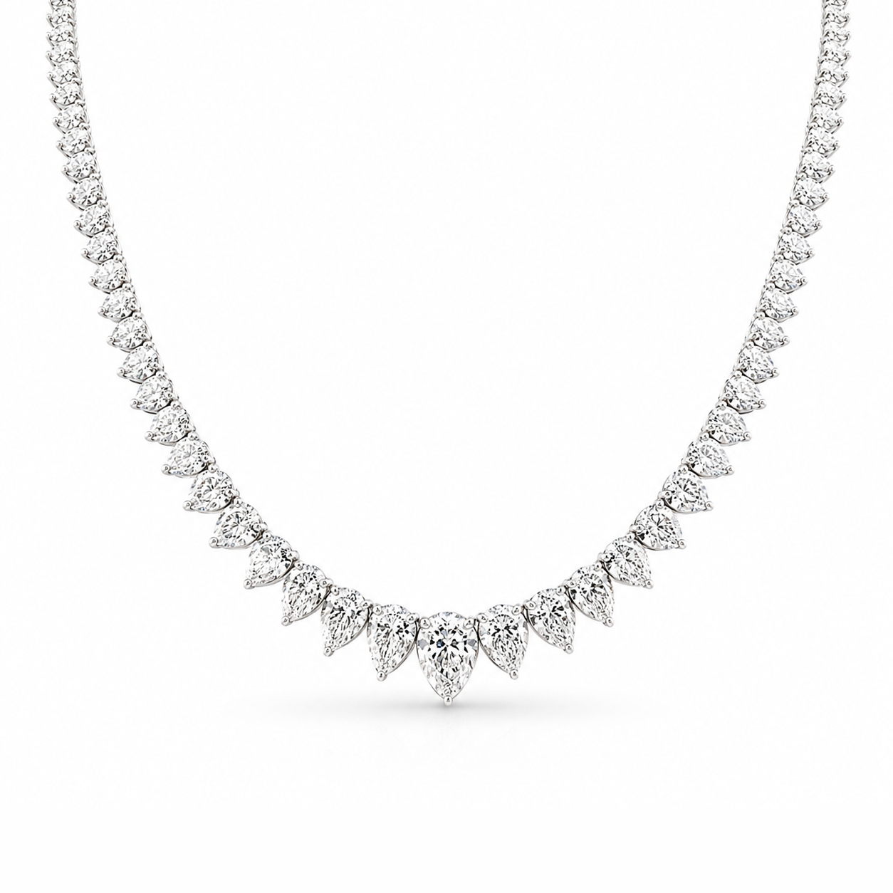Pear Graduated Eco Diamonds Necklace