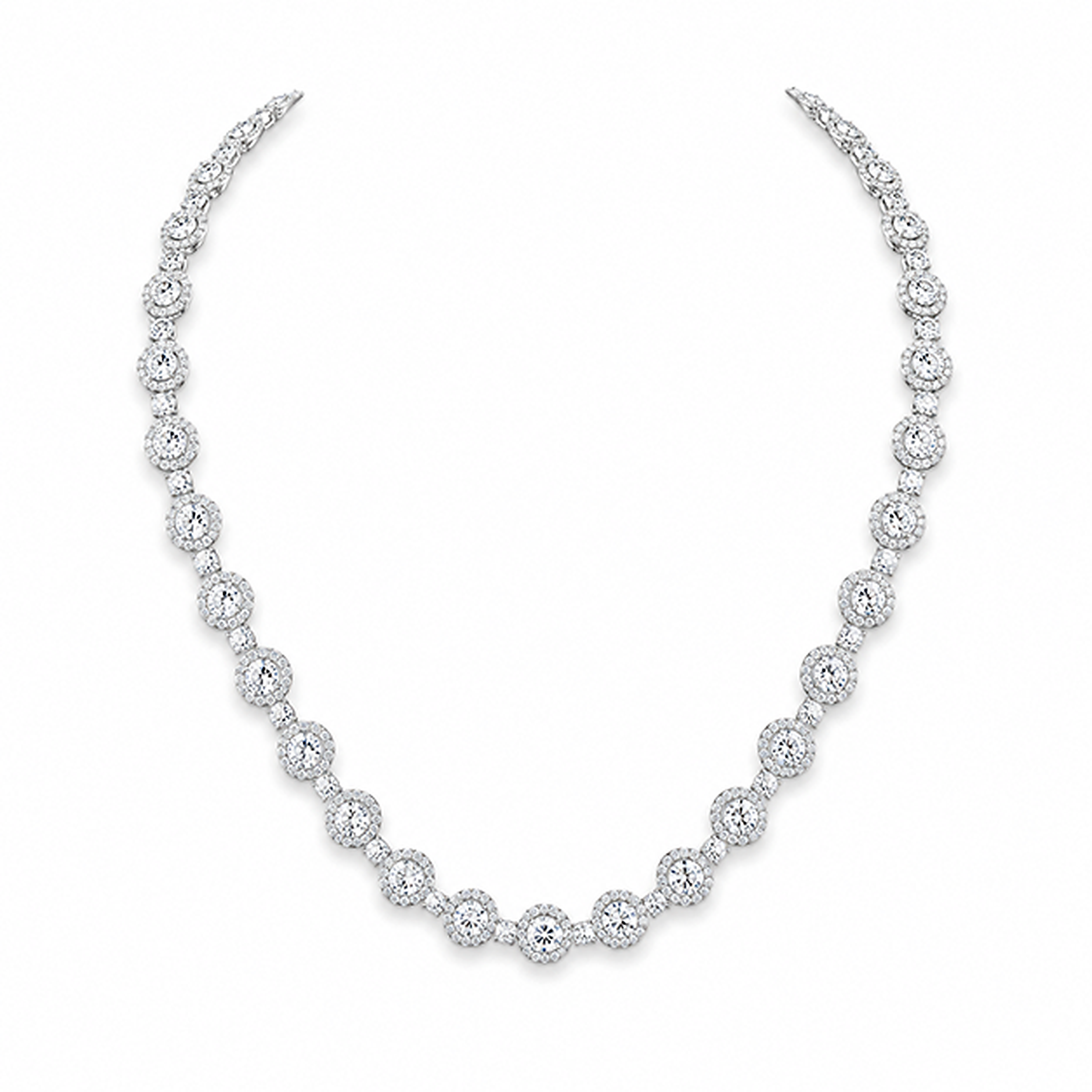 Fancy Round Tennis Eco Diamond Necklace