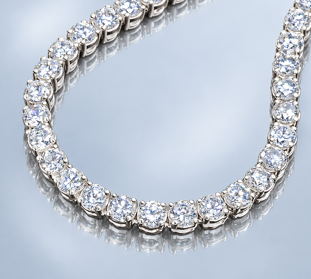 Lyra Round Diamonds Classic Tennis Necklace