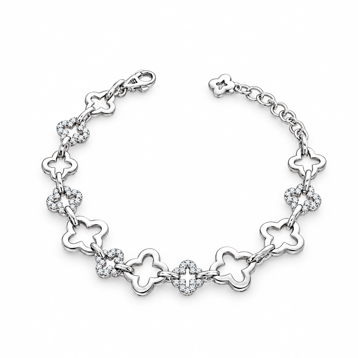 Diamond Clover Link Bracelet