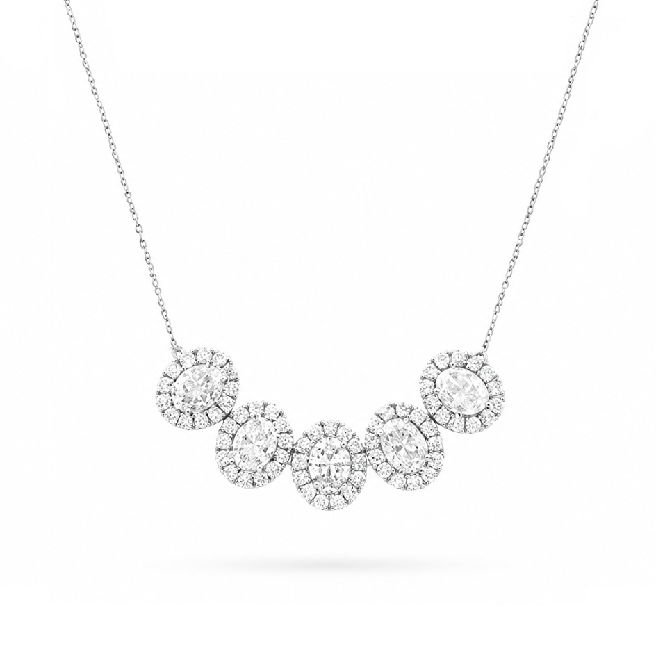 Halos Oval Eco Diamonds Necklace