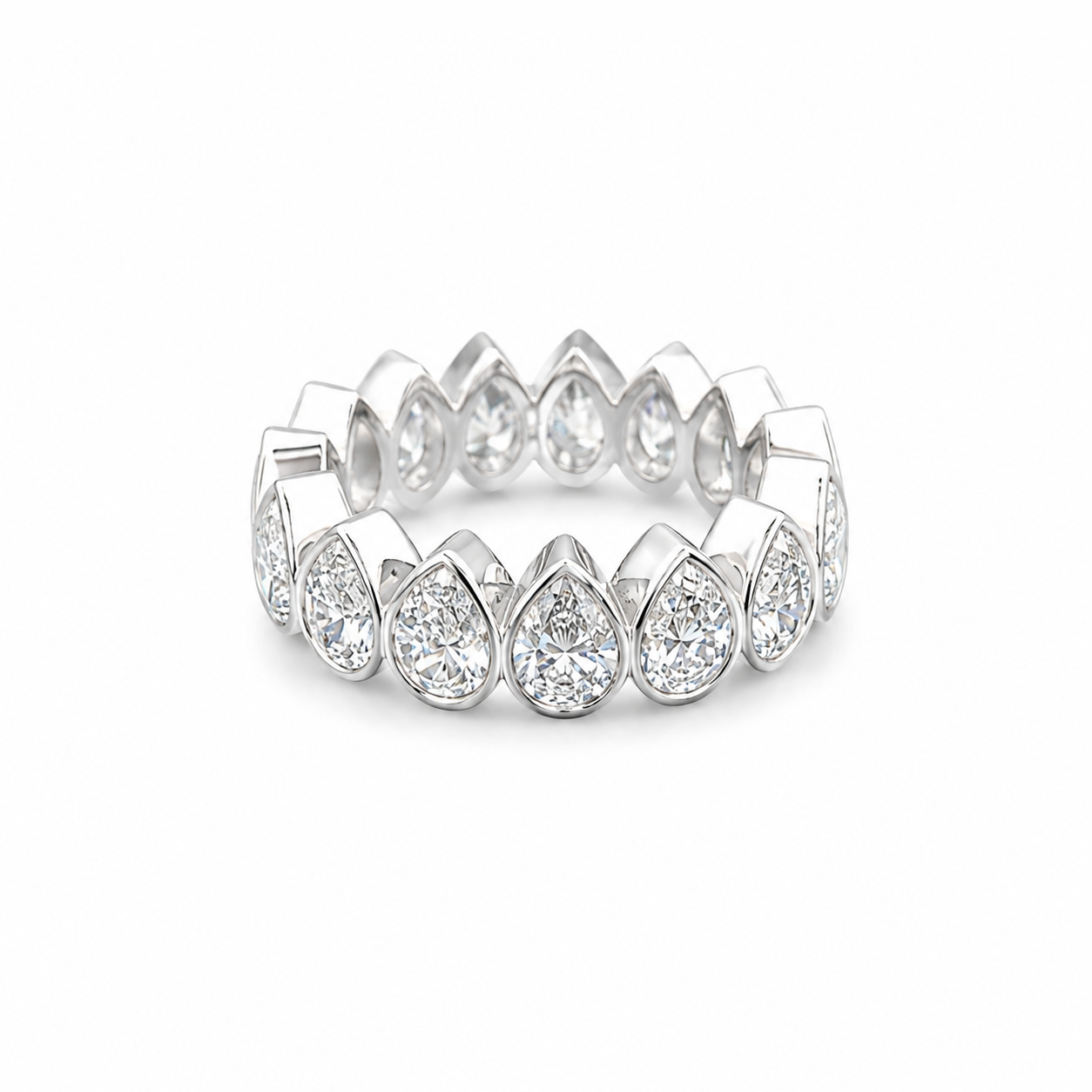 Perpetua Pear Bezel Eco Diamonds Eternity Band