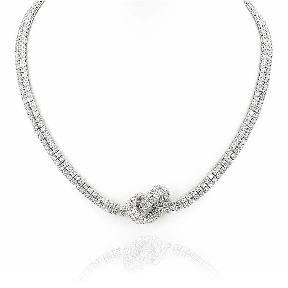 The Infiniti Bow Diamond Tennis Necklace