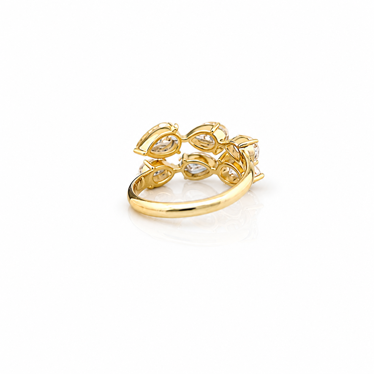 Fancy Pear Yellow Gold Eco Diamonds Ring