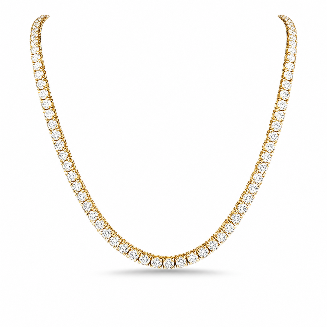 Straight Line Yellow Eco Diamonds Tennis Necklace 15 carats
