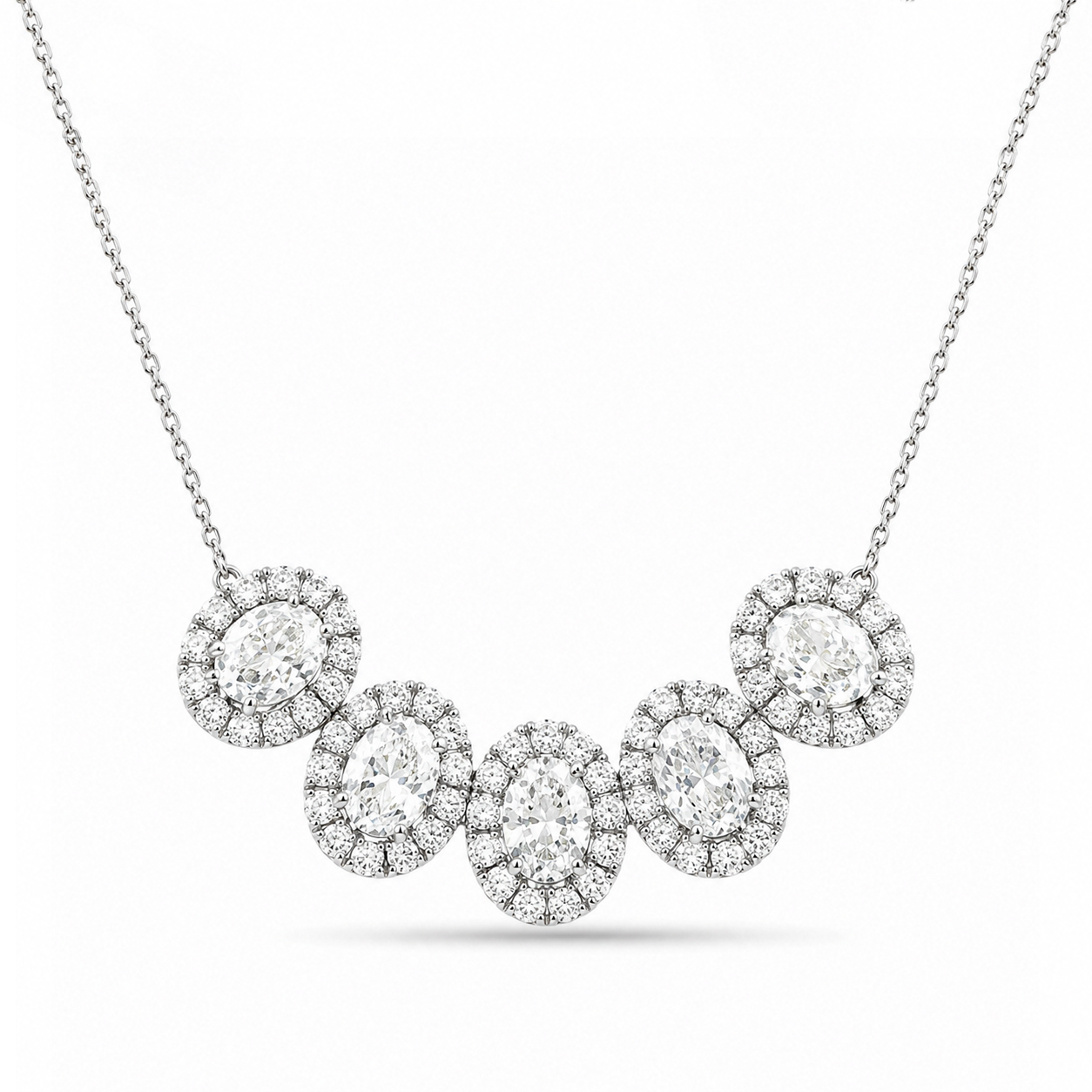 Halos Oval Eco Diamonds Necklace