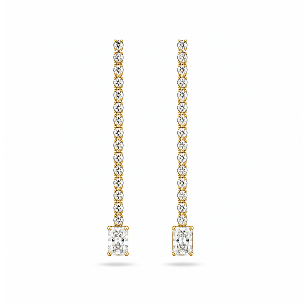 Avenue Round and Radiant Eco Diamonds Drop Earrings