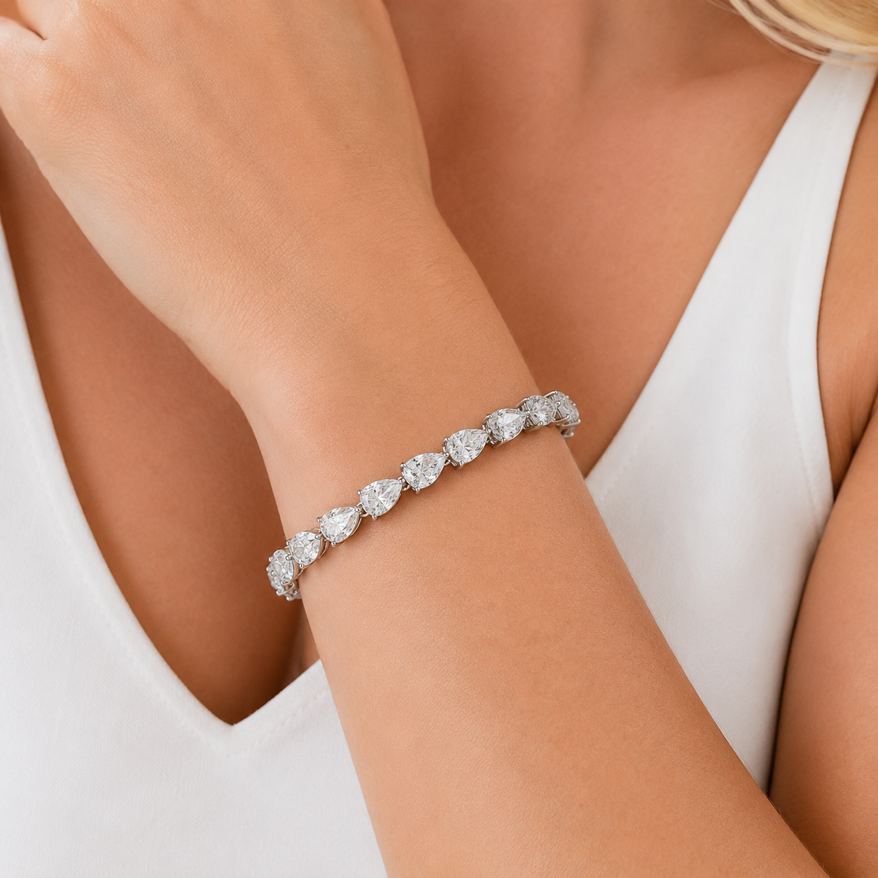 Grace Pear Eco Diamond Tennis Bracelet 11 carats