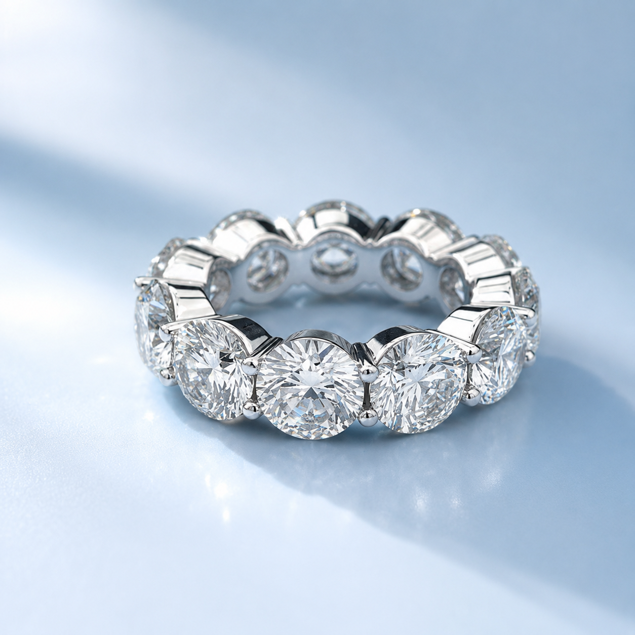 Round Eco Diamonds Eternity Ring 12 carats