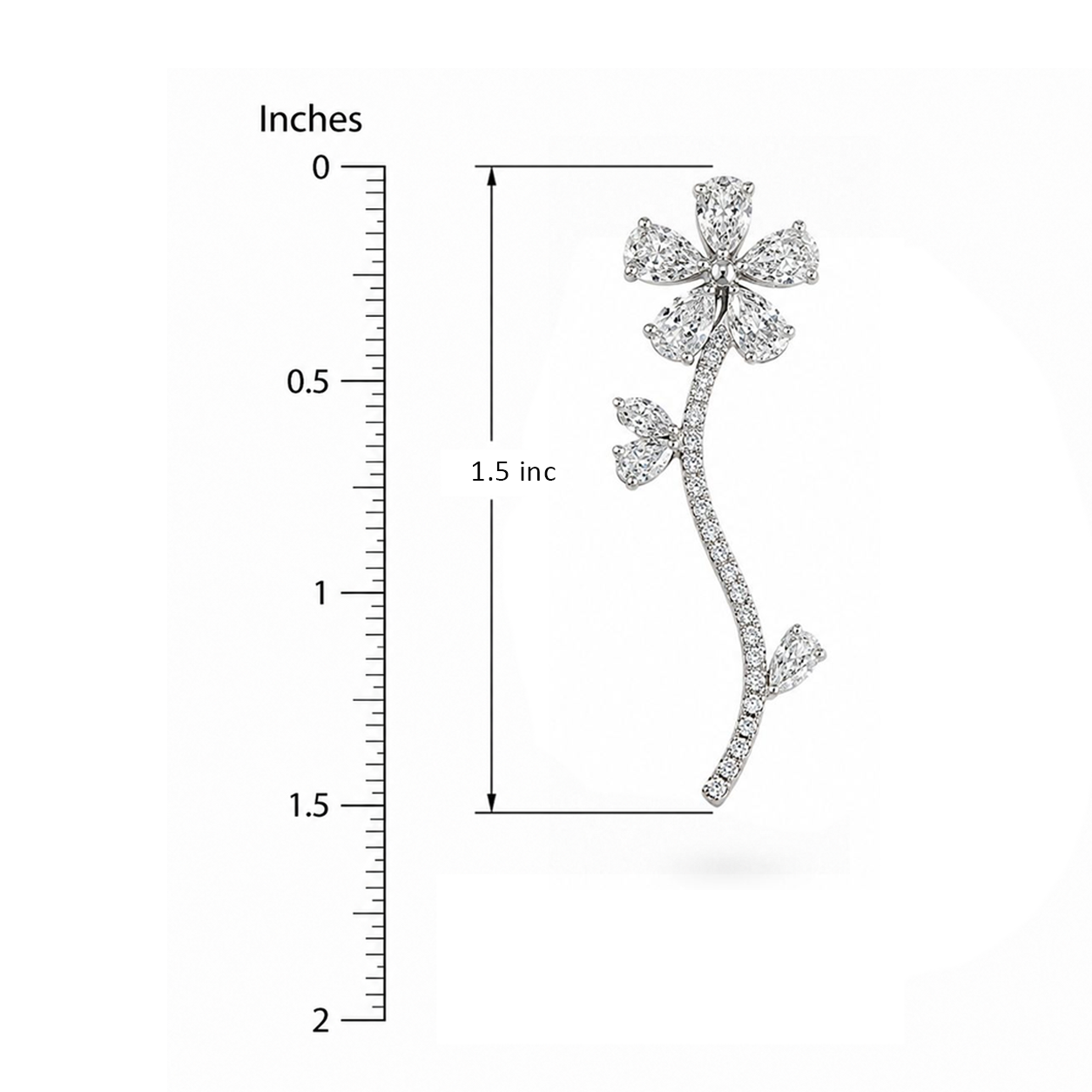 Floral Diamond Vine Drop Earrings