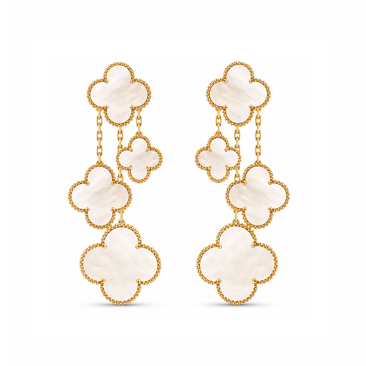 Van Cleef & Arpels Mother of Pearl Alhambra Drop Earrings