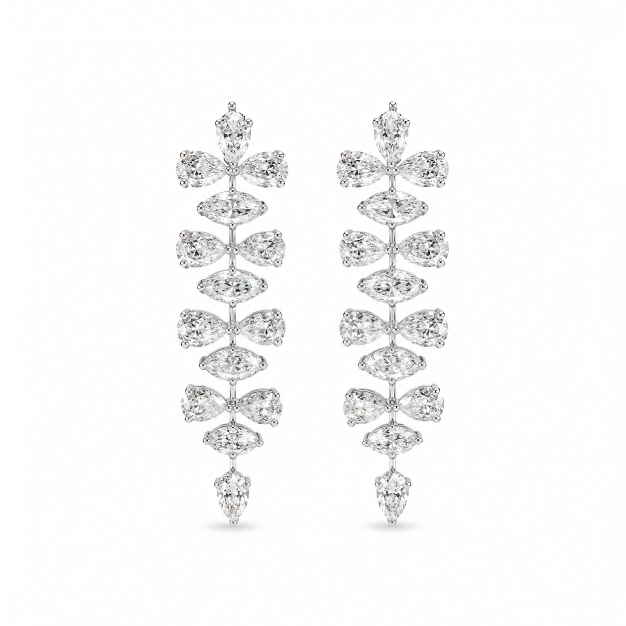 La Parisienne Pear Shaped Eco Diamonds Drop Earrings