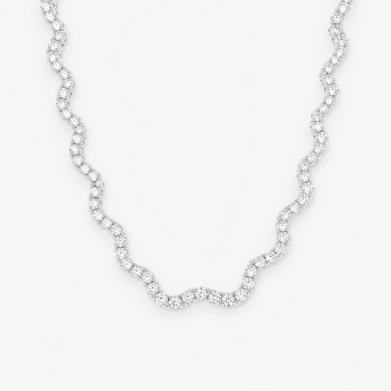 Waves Eco Diamonds Tennis Necklace