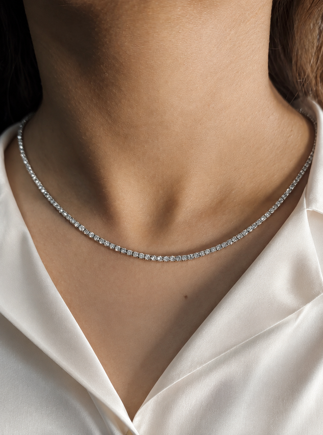 Uma Straight Line Eco Diamonds Tennis Necklace 5 carats
