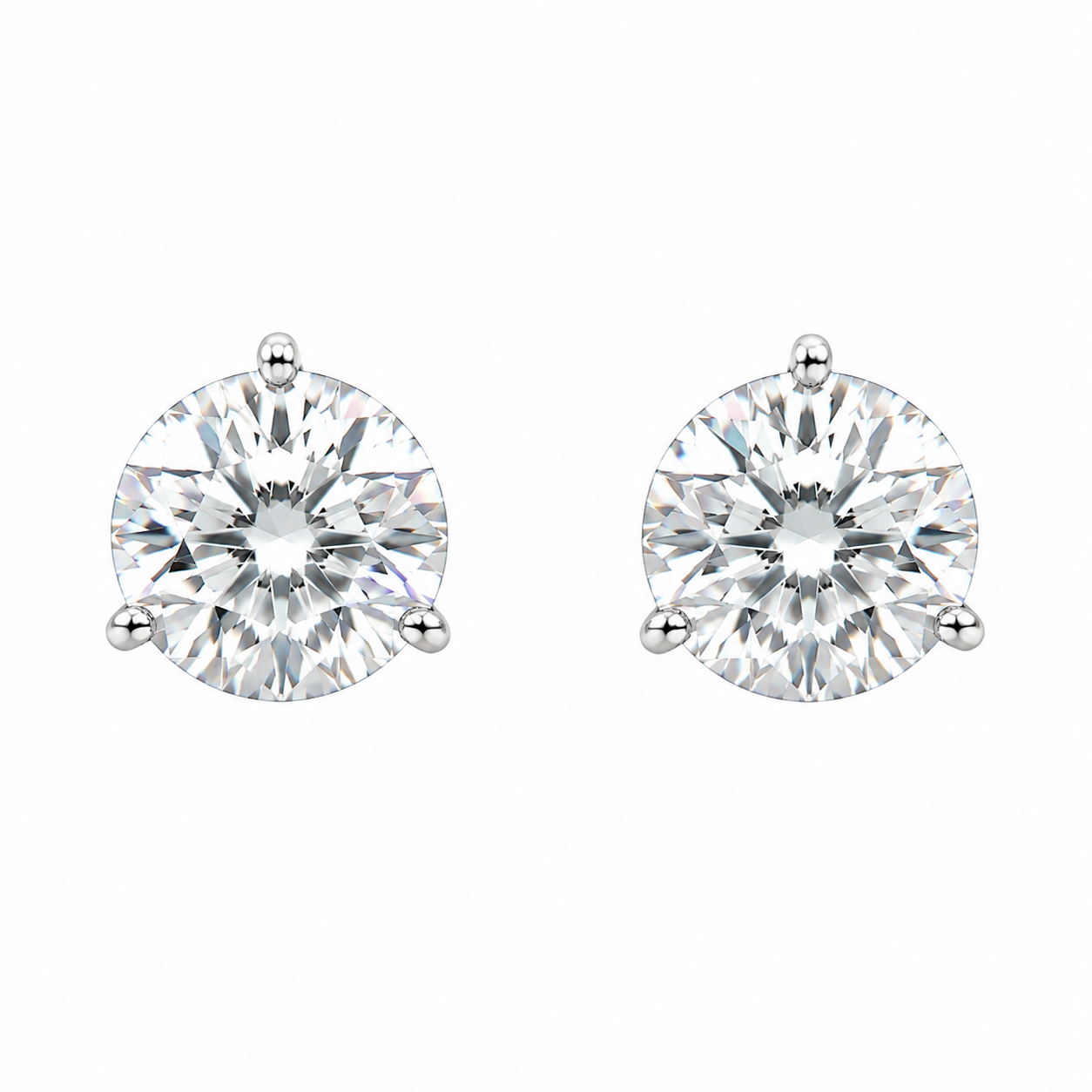Martini Setting Eco Diamonds Stud Earrings 4 carats