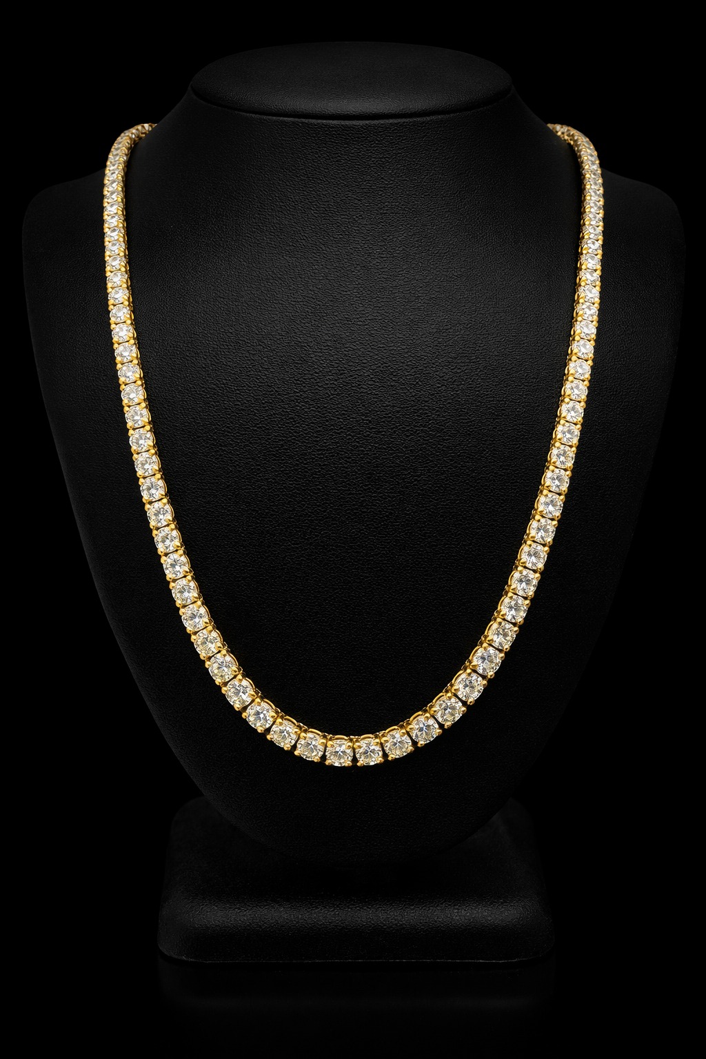 Straight Line Yellow Eco Diamonds Tennis Necklace 15 carats