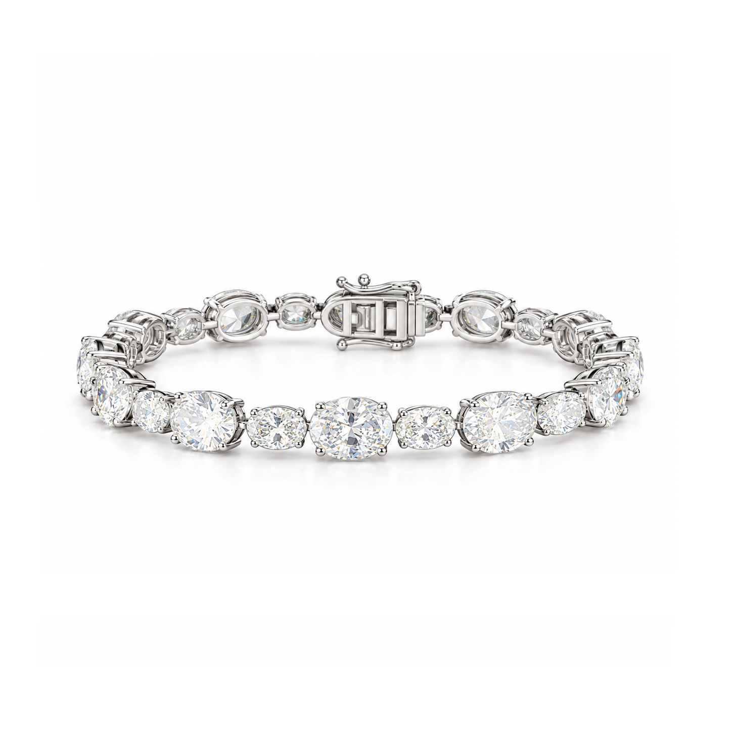 Vista Alternating Oval Diamonds Tennis Bracelet