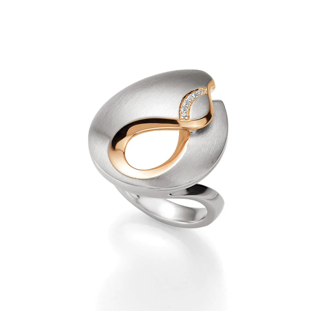 Freestyle Rose Gold and Silver White Sapphire Fashion Ring