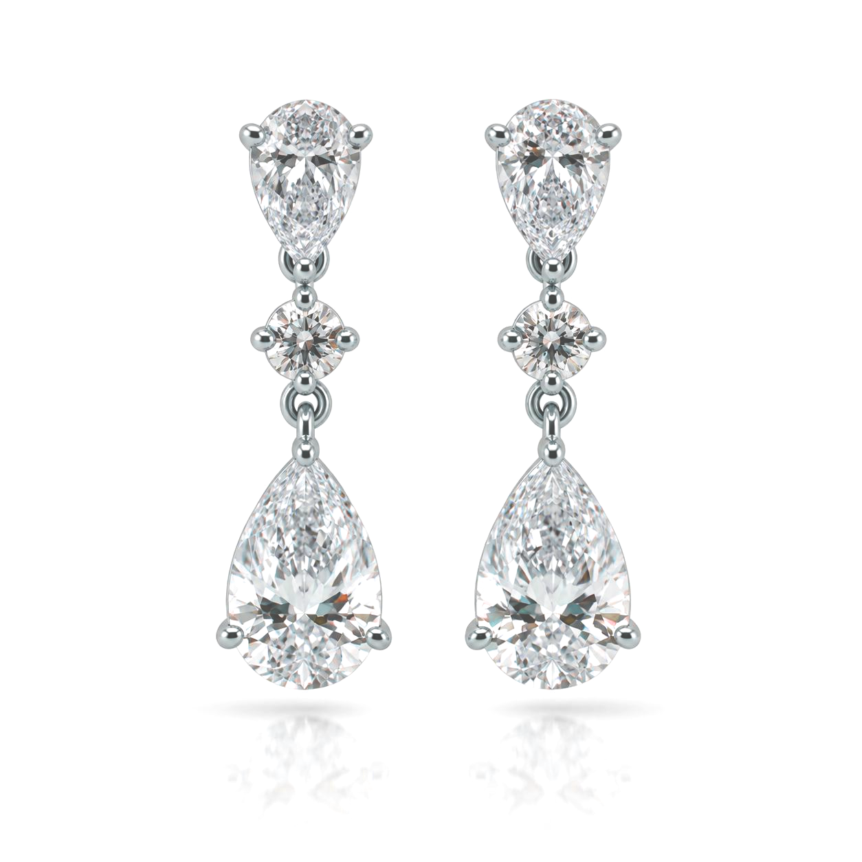 Juliette Pear Shaped Diamond Drop Earrings