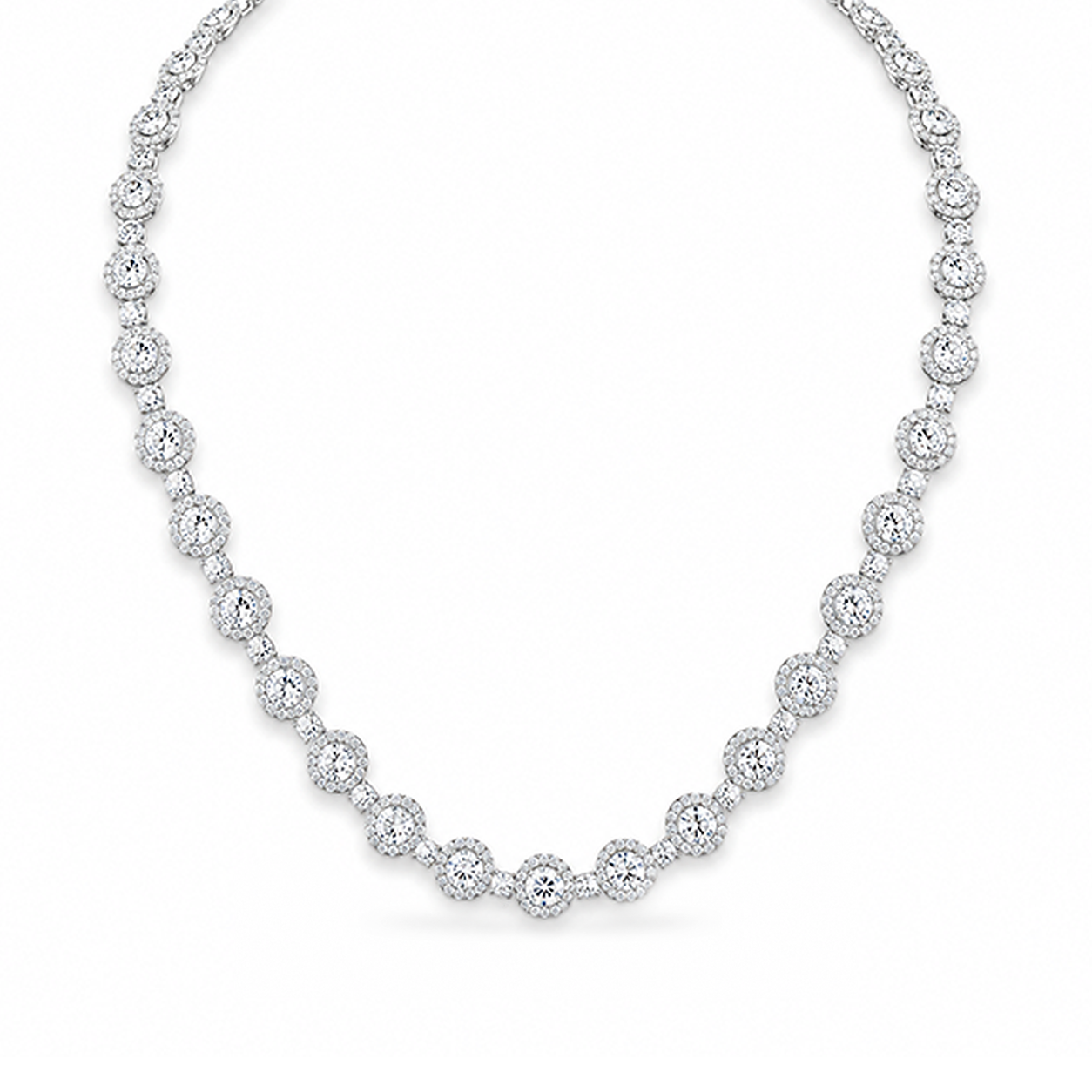 Fancy Round Tennis Eco Diamond Necklace