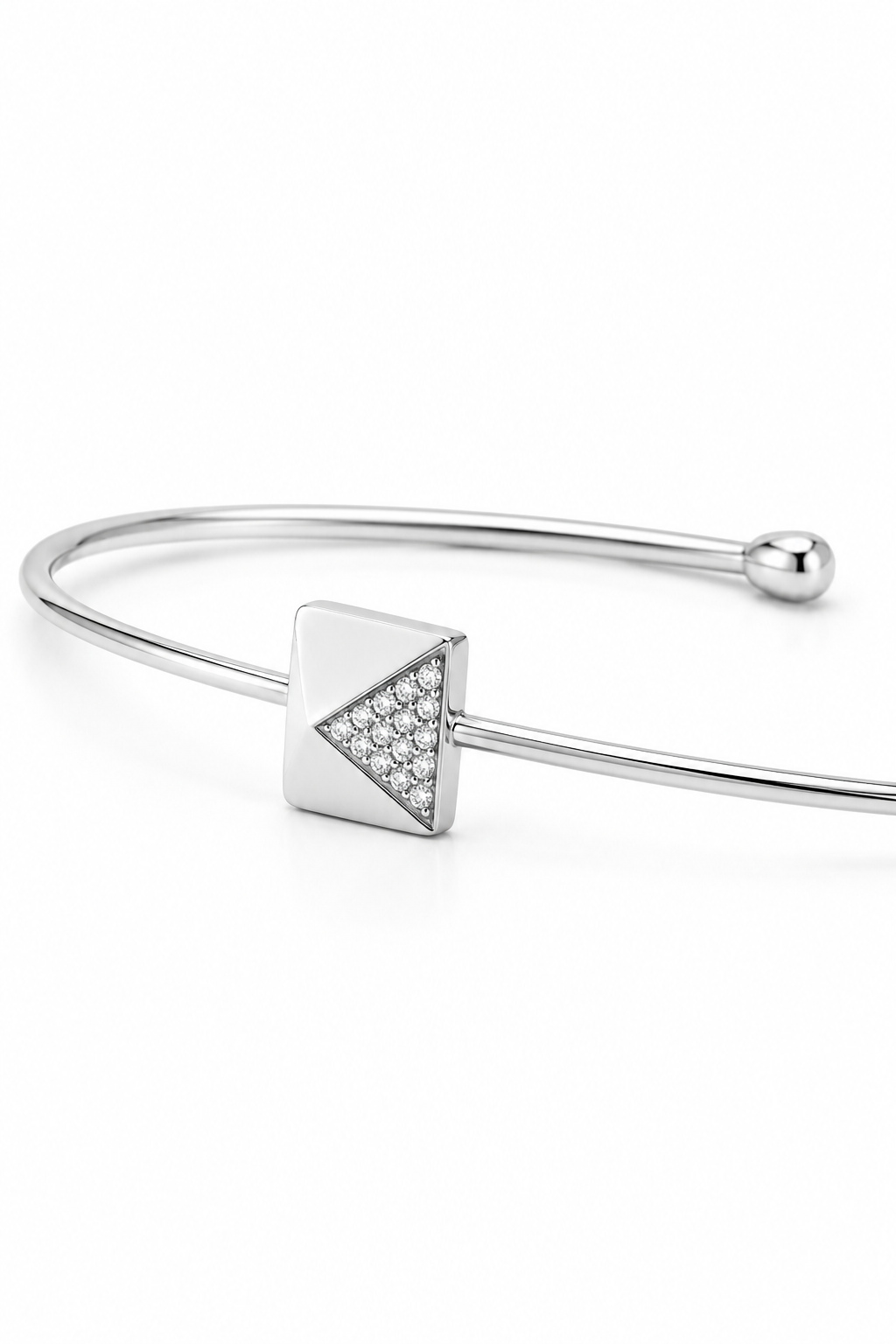 Gold Pyramid Diamond Bangle