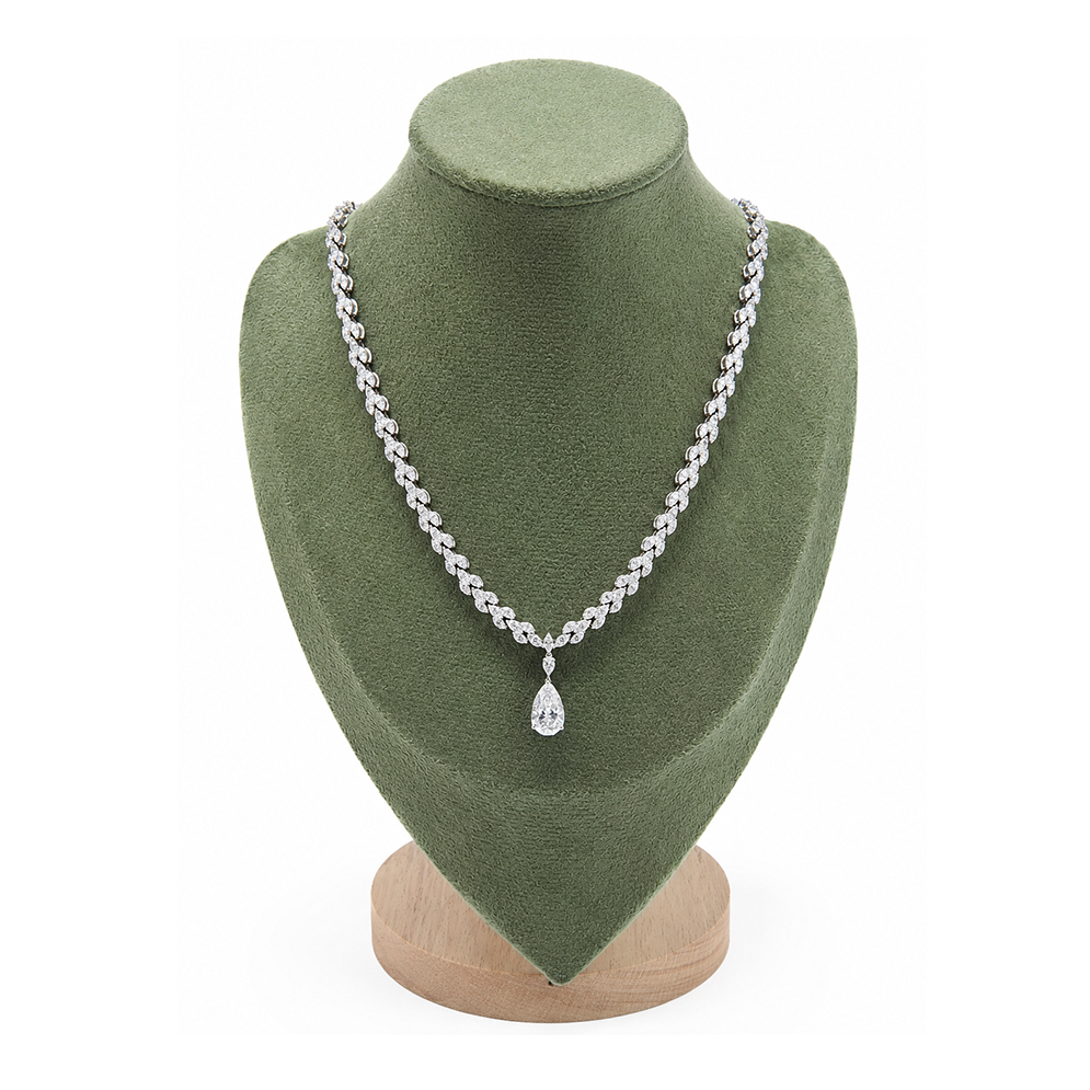 Pear Shaped Drop Marquise Eco Diamond Necklace