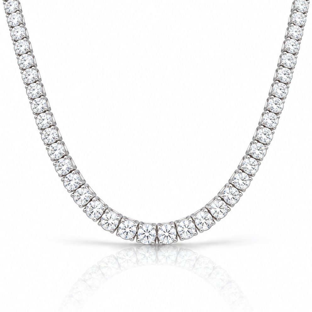 Lyra Round Diamonds Classic Tennis Necklace