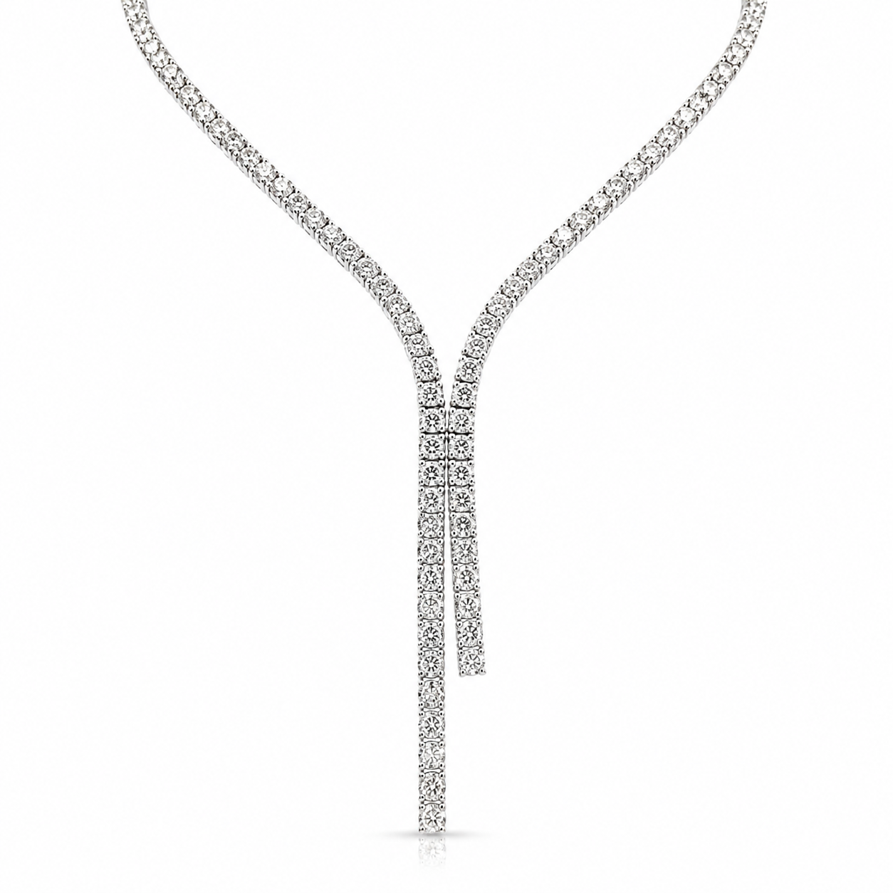 Zipper Lariat Eco Diamonds Y Shaped Necklace