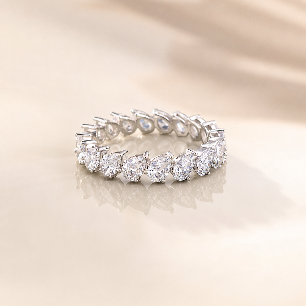 Pear Sideways Eco Diamonds Eternity Band