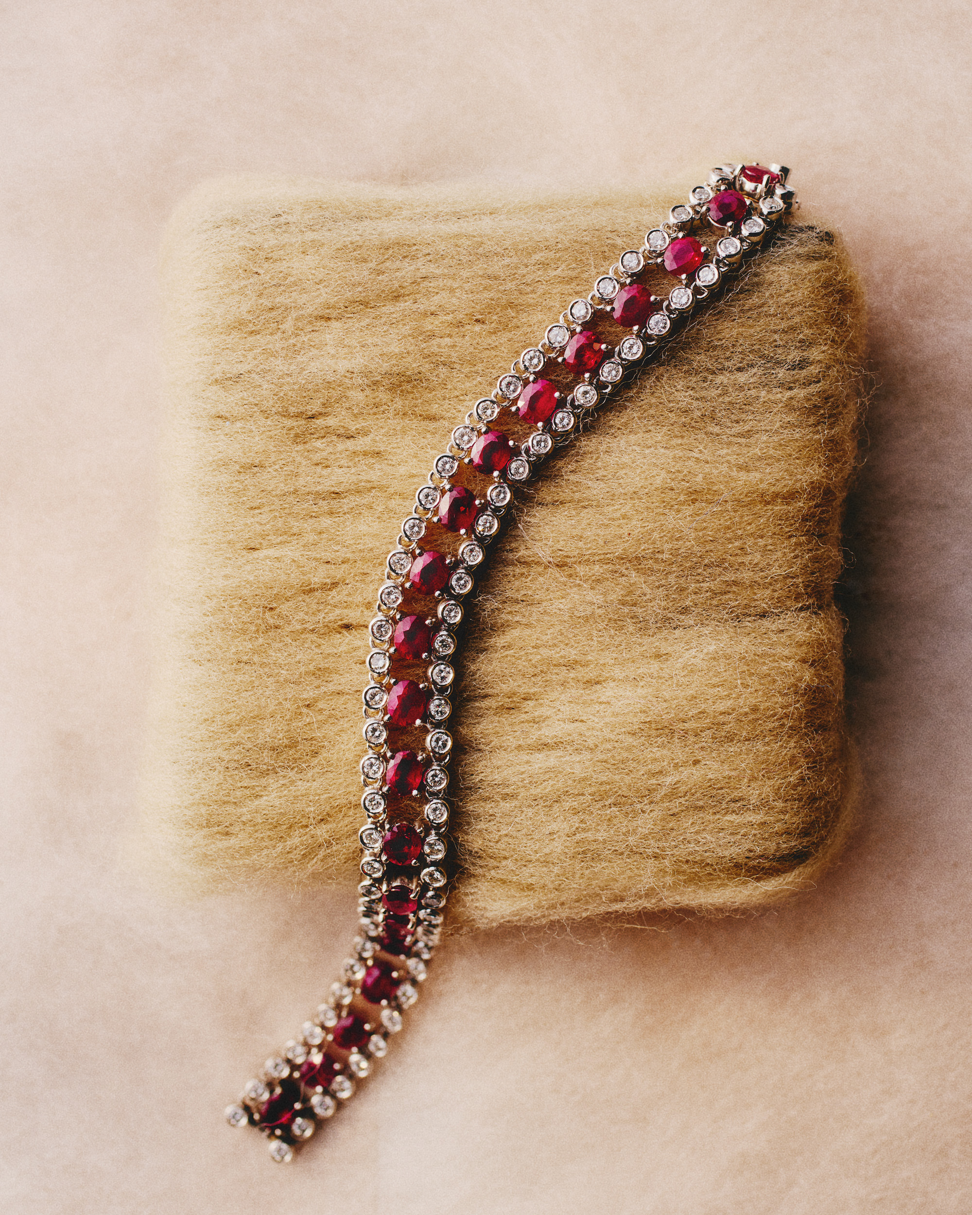 Rubies and Diamonds Platinum Bracelet