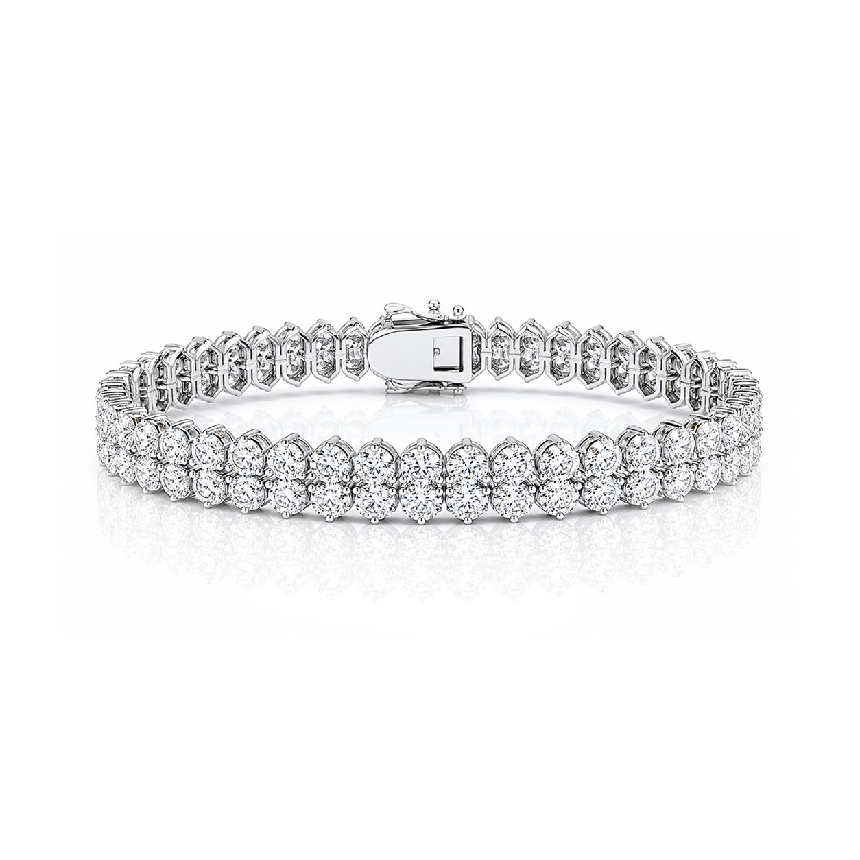 Double Row Eco Diamonds Tennis Bracelet