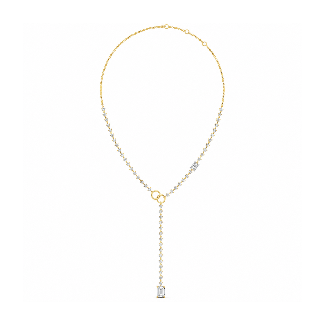 Y Shaped Long Lariat Eco Diamonds Fashion Necklace