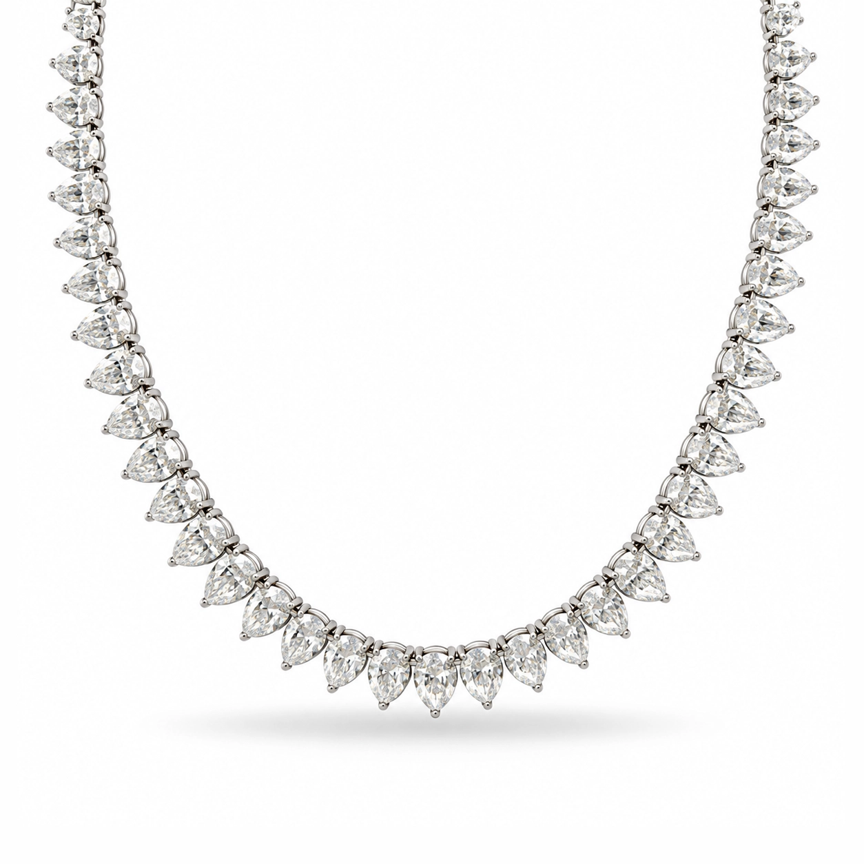 Pear-Shaped Eco Diamond Tennis Necklace