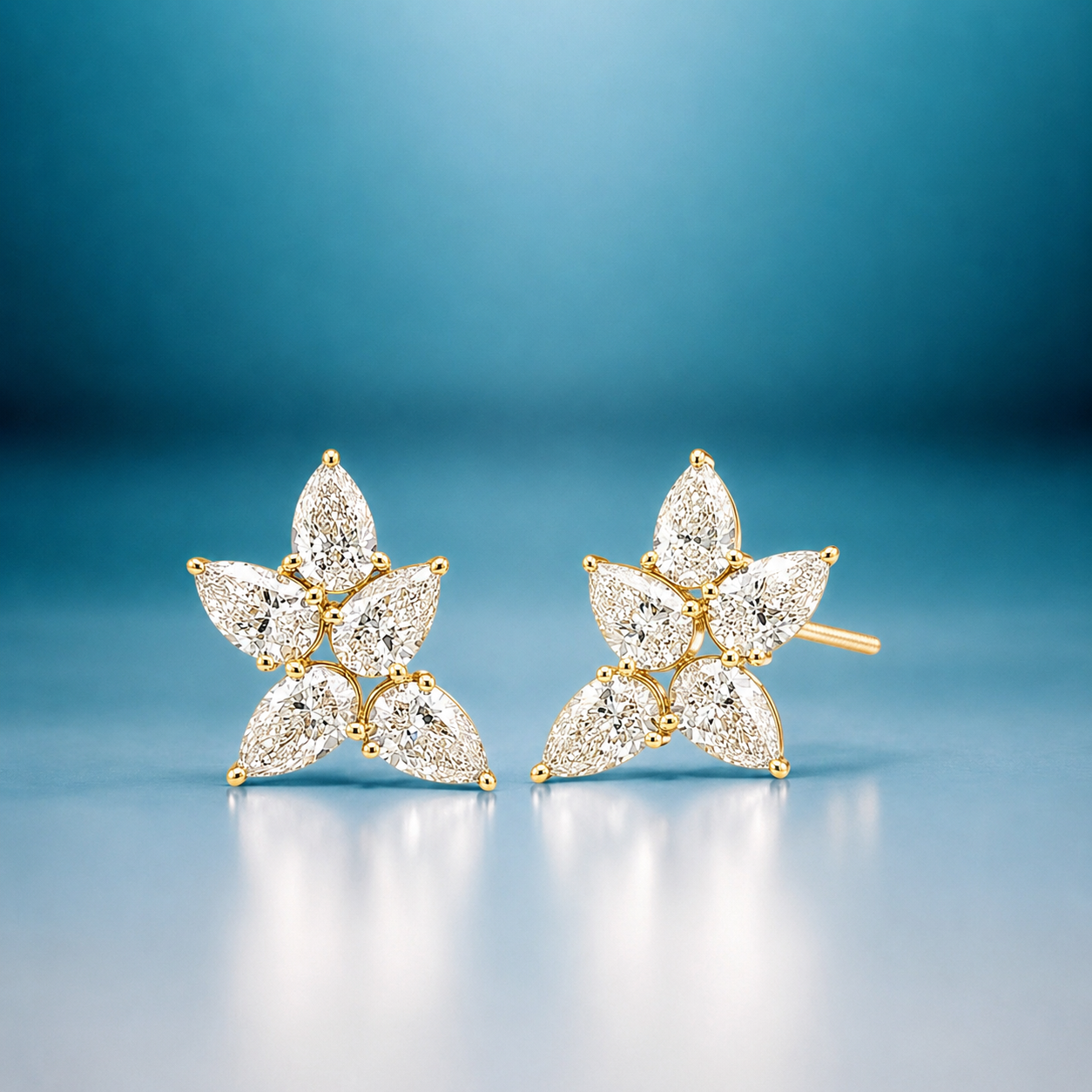 Fiore di Luce Eco Diamonds Pear Cluster Earrings