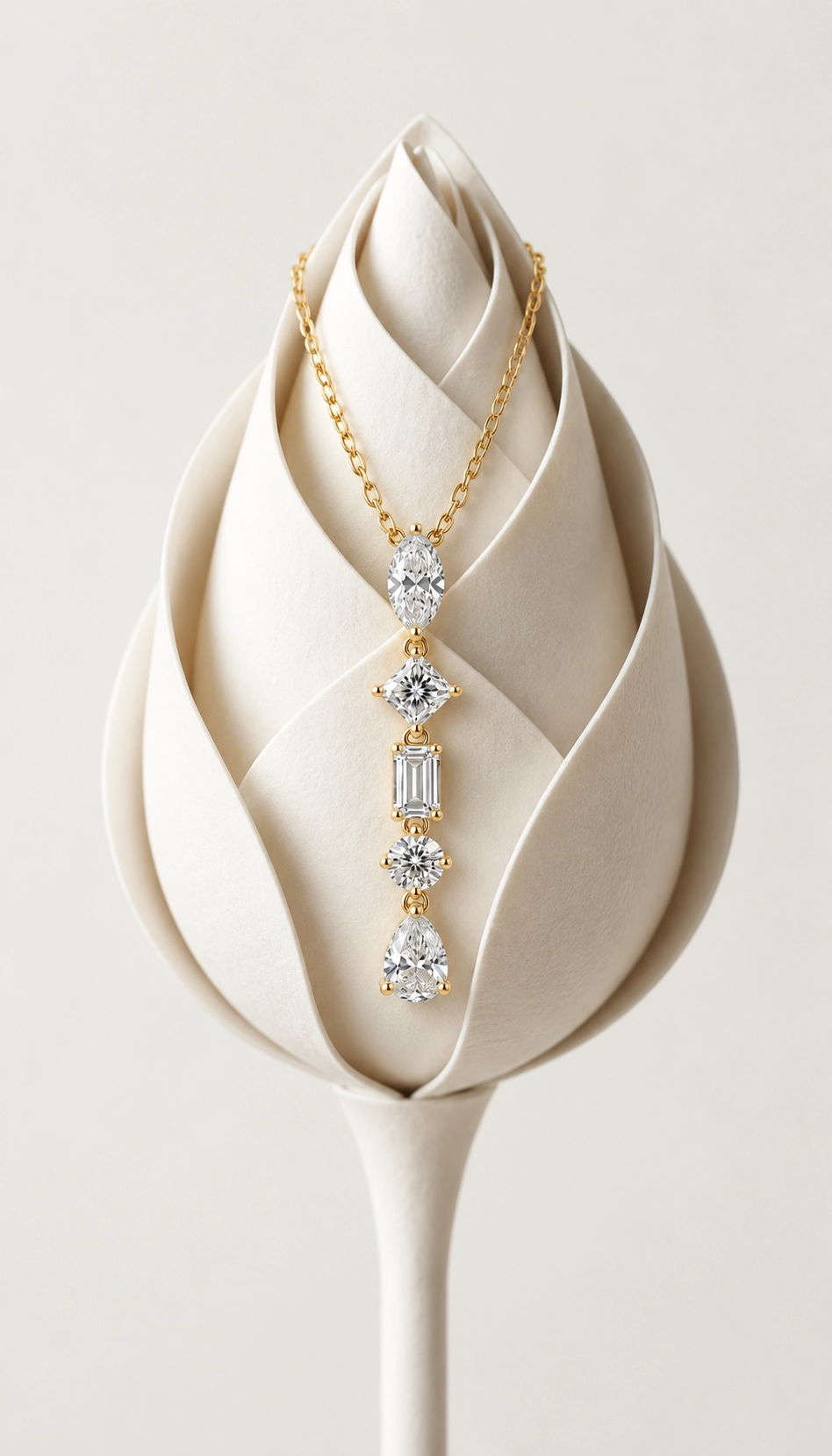 Orleans Diamond Drop Pendant Necklace