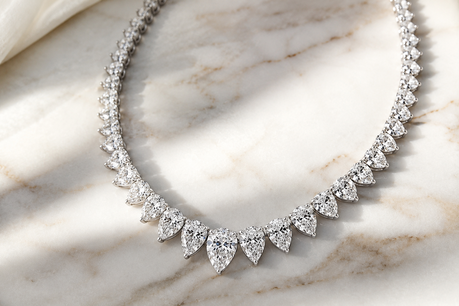 Pear Graduated Eco Diamonds Necklace