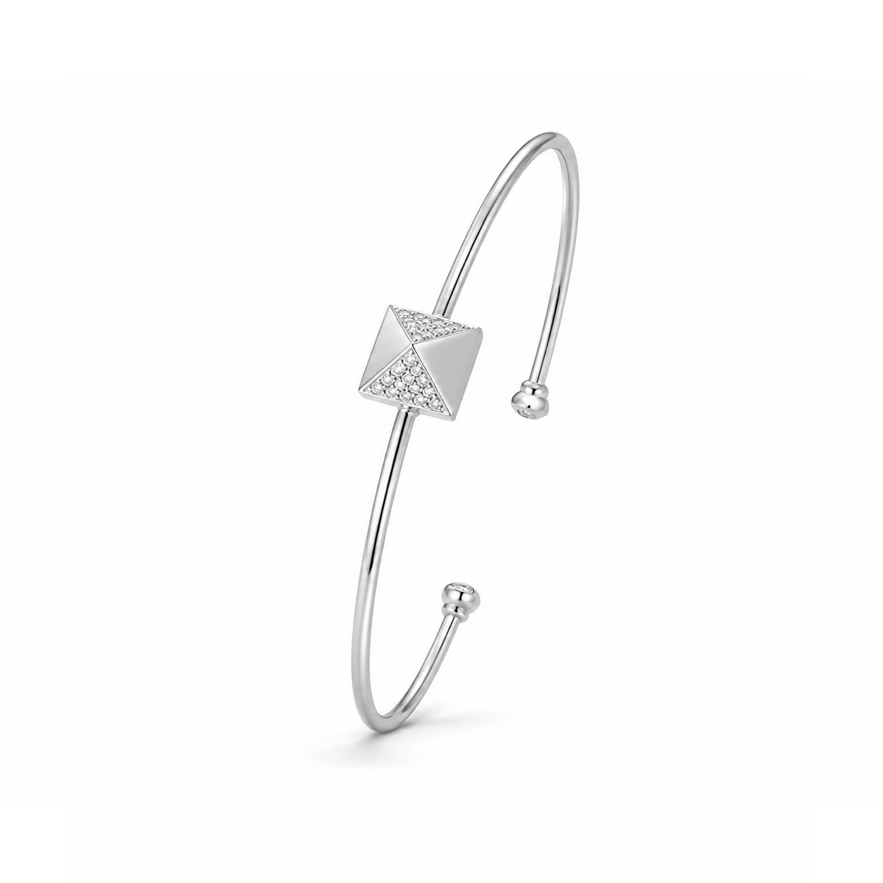 Gold Pyramid Diamond Bangle