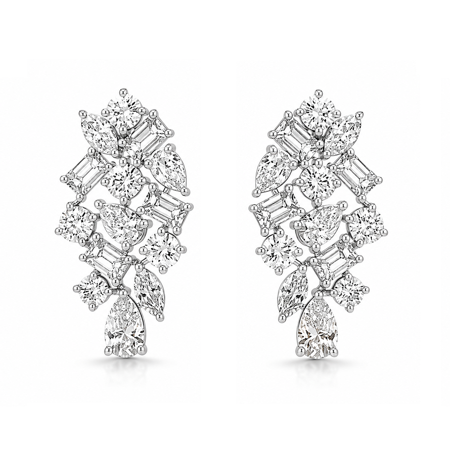 Eco Diamonds Cluster Earrings