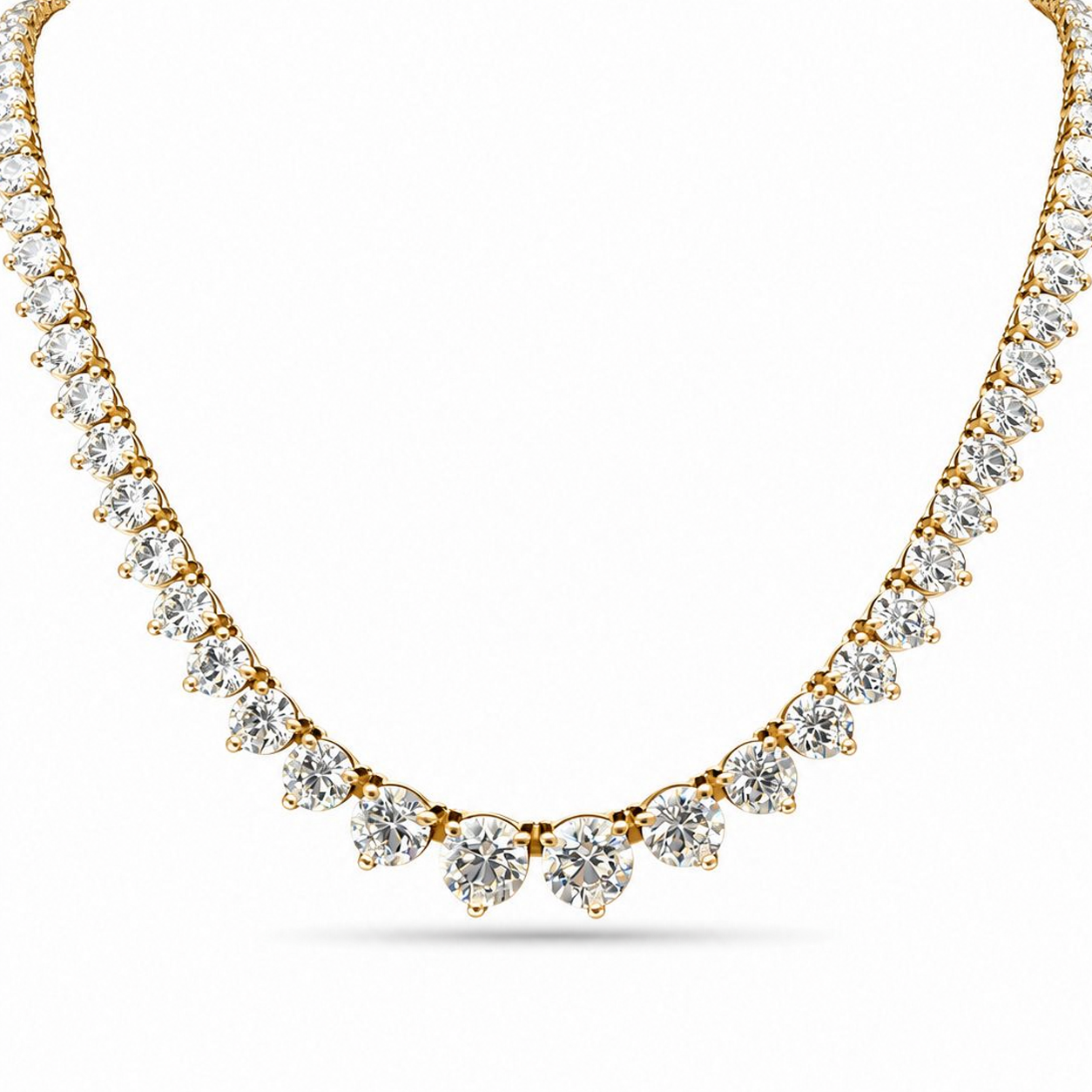 20 carats Grand Riviera Eco Diamonds Yellow Tennis Necklace