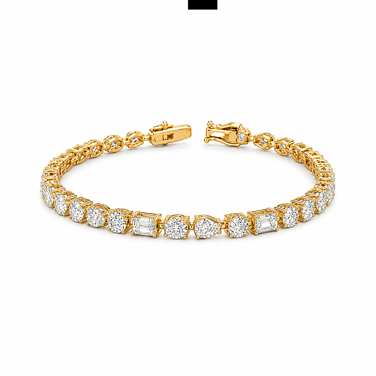 Multi Shape Yellow Eco Diamonds Tennis Bracelet