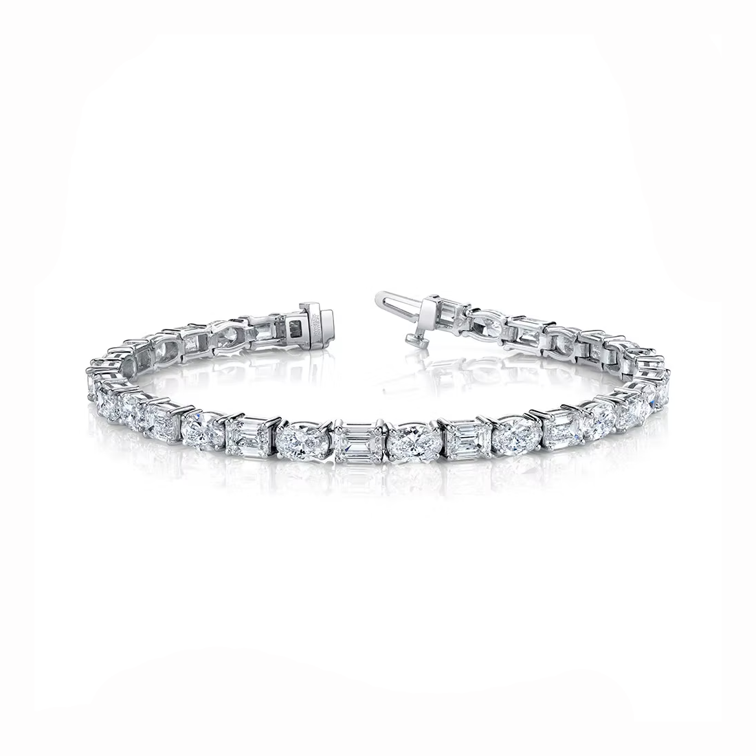 Emelie Emerald and Round Diamond Tennis Bracelet