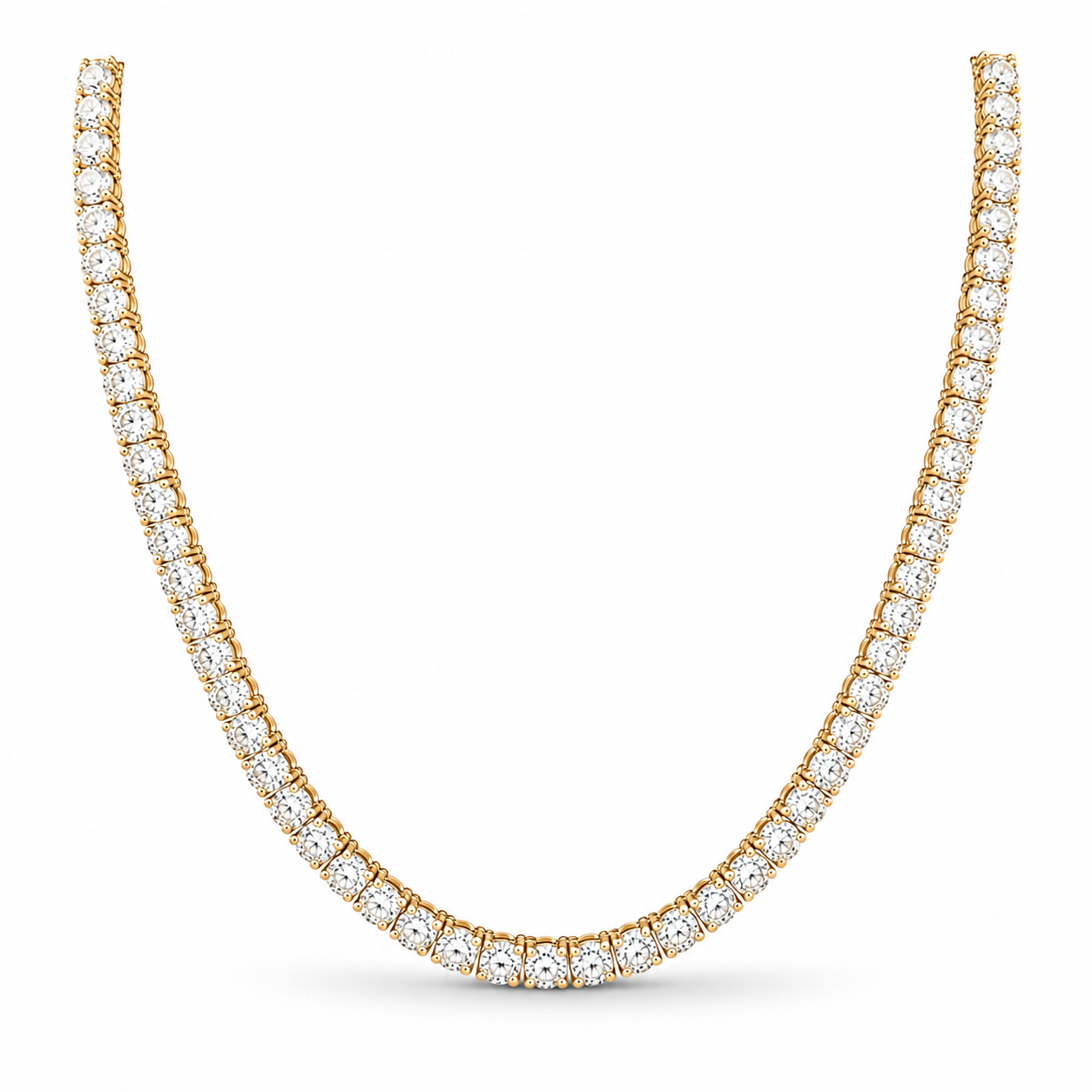Straight Line Yellow White Eco Diamonds Tennis Necklace 17 carats