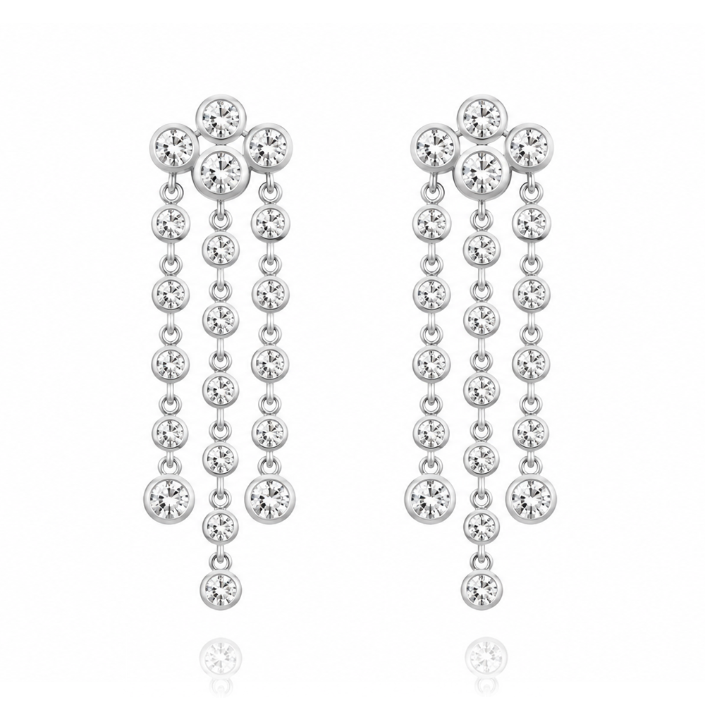Fountain of Diamonds Drop Earrings