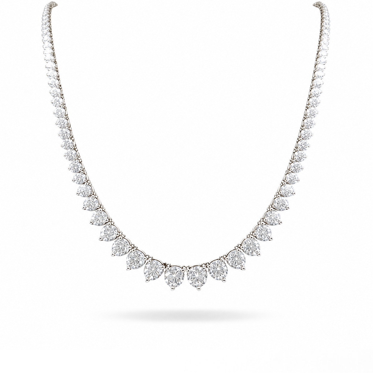16 carats Grand Riviera Graduated Diamond Tennis Necklace
