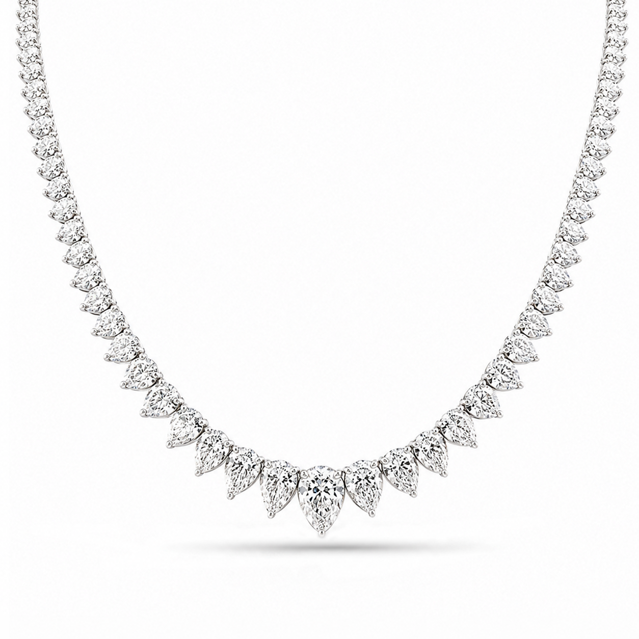 Pear Graduated Eco Diamonds Necklace