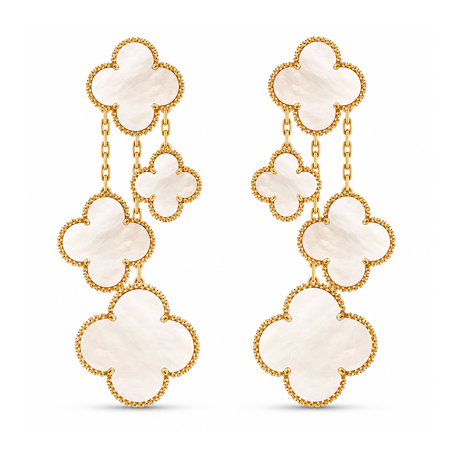 Van Cleef & Arpels Mother of Pearl Alhambra Drop Earrings