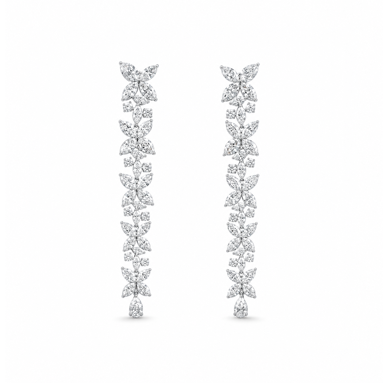 Jardin de Paris Floral Marquise Eco Diamonds Earrings