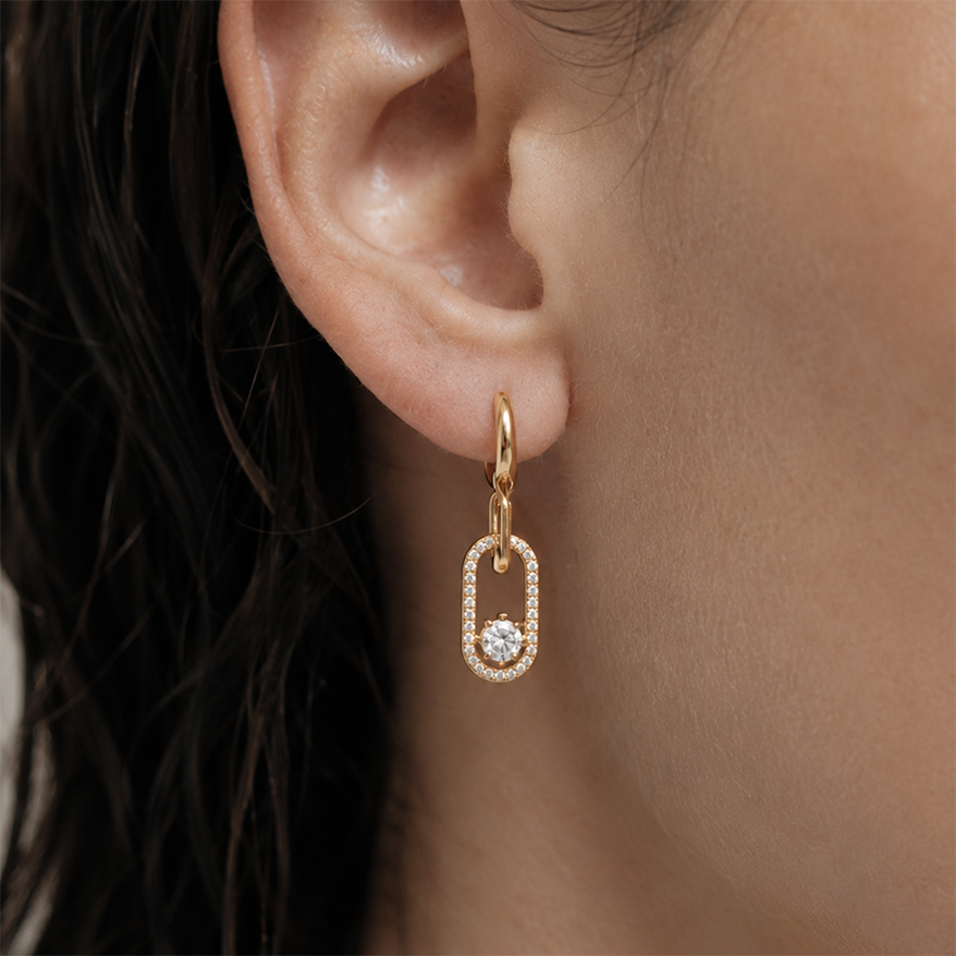 Diamond Link Eco Diamonds Drop Earrings